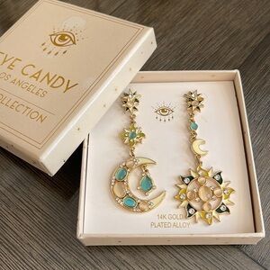EYE CANDY LOS ANGELES Sun & Moon Earrings - Gold Lux Collection